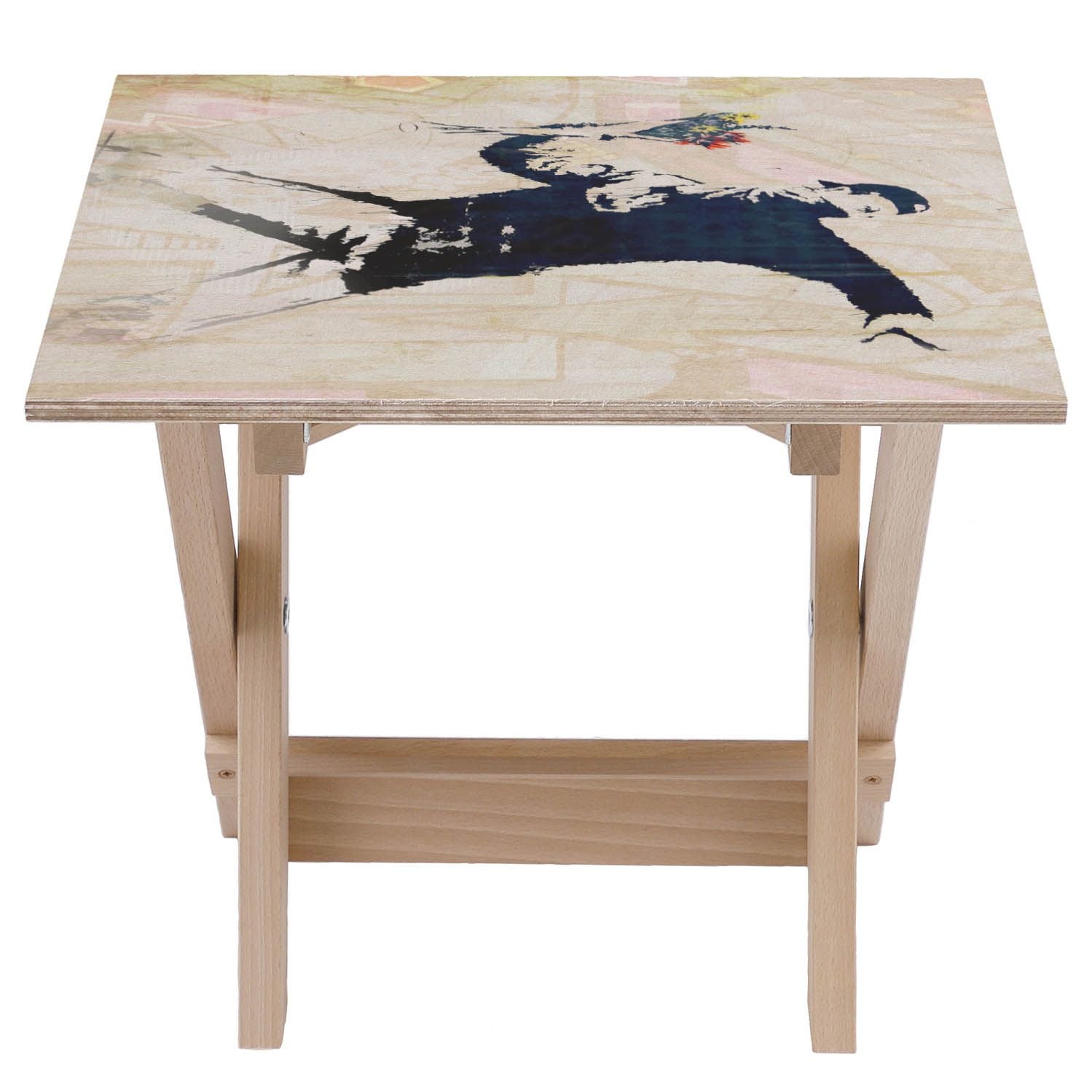 Flower Bomber Wooden Table-30x40 CM