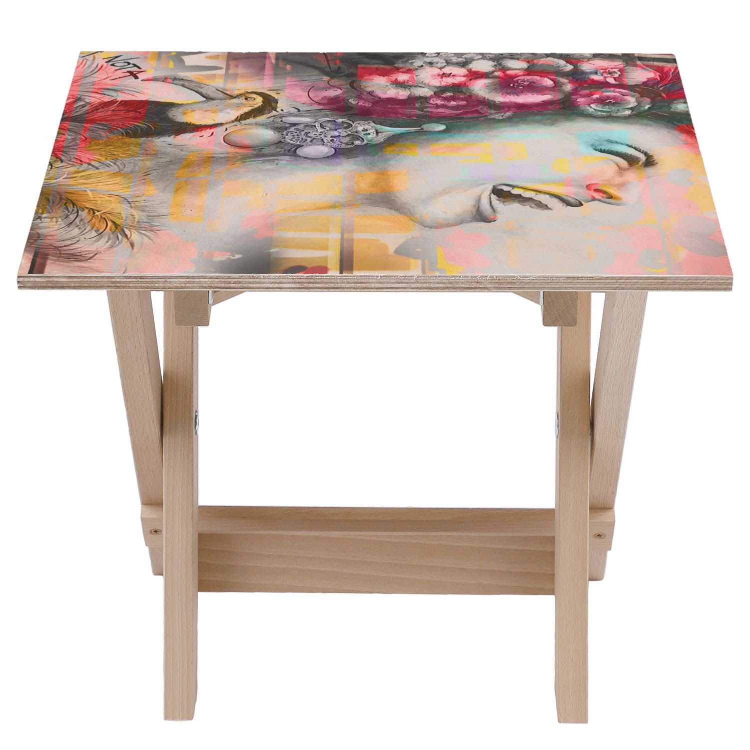 Happiness Wooden Table-50x50 CM