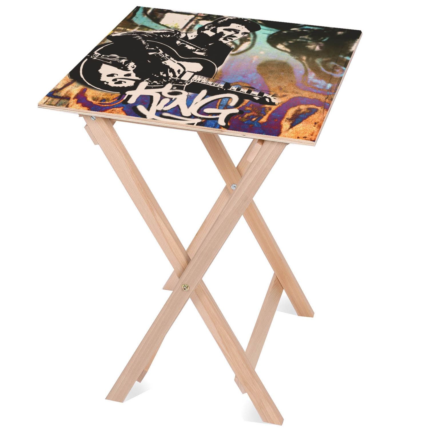Stolik drewniany King Elvis-30x40 CM