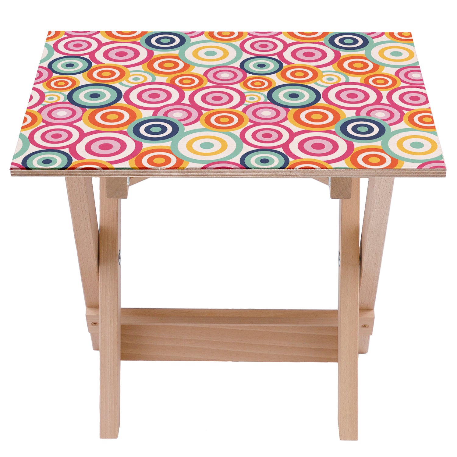 Stolik drewniany Coloured wheels-30x40 CM