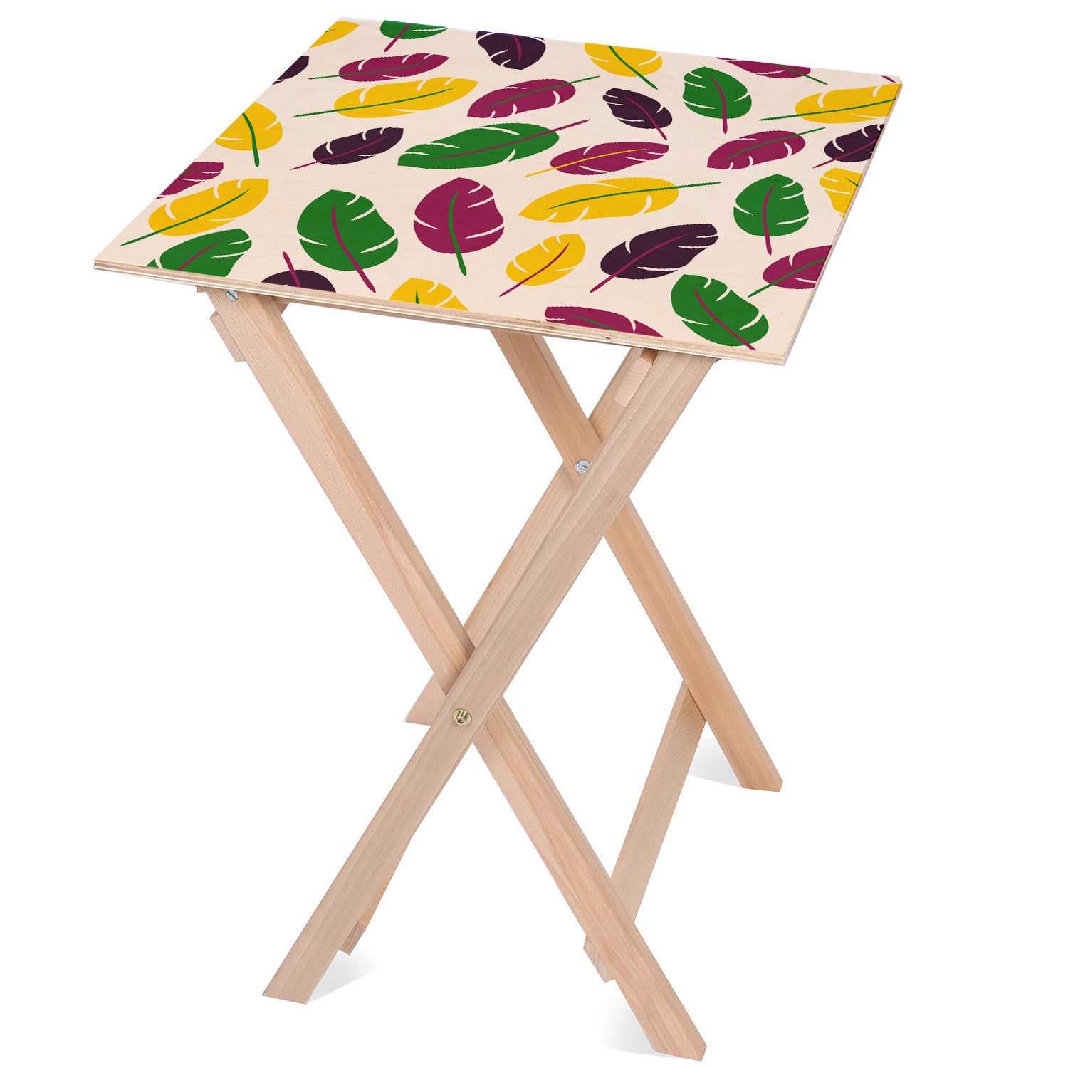 Holztisch Colorful Feathers-50x50 CM