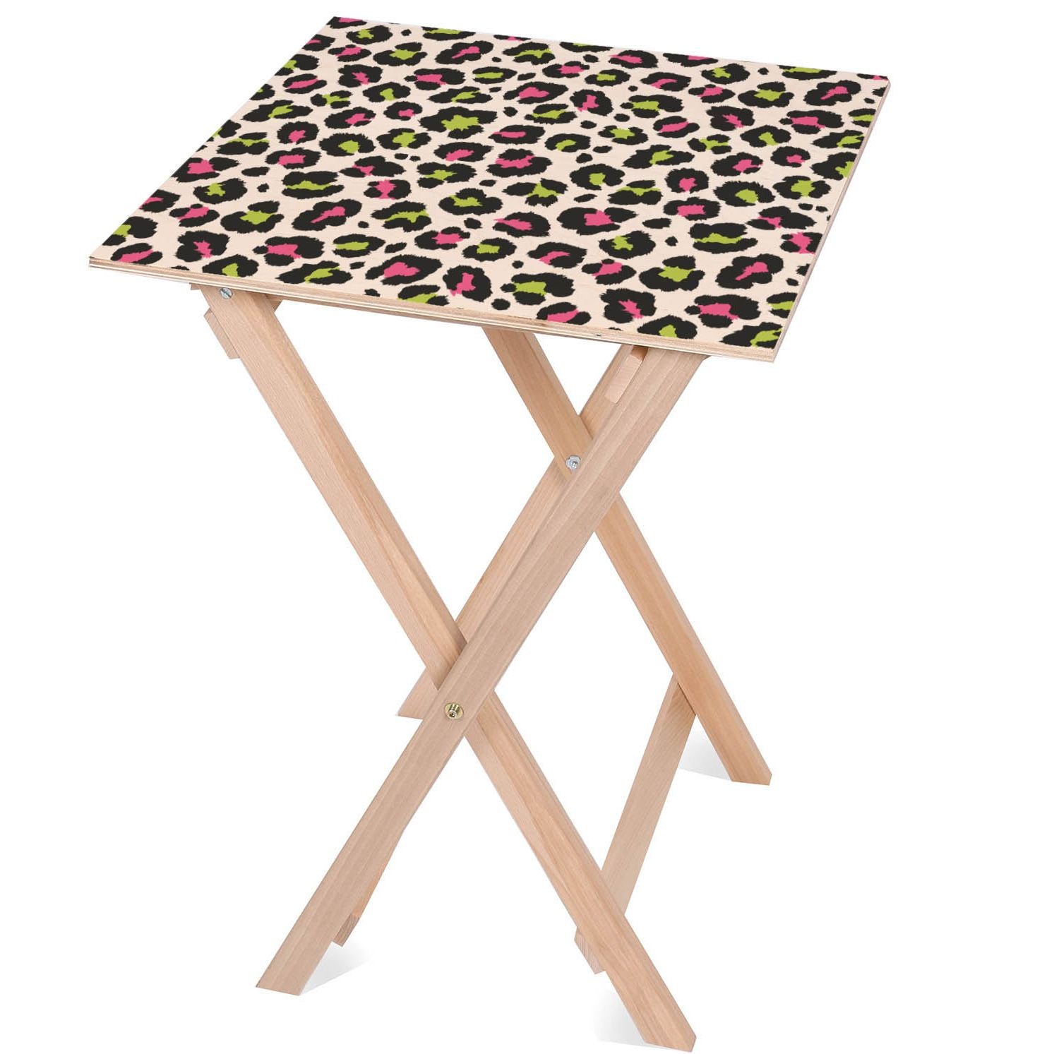 Wooden Table Leopard Colourful-30x40 CM