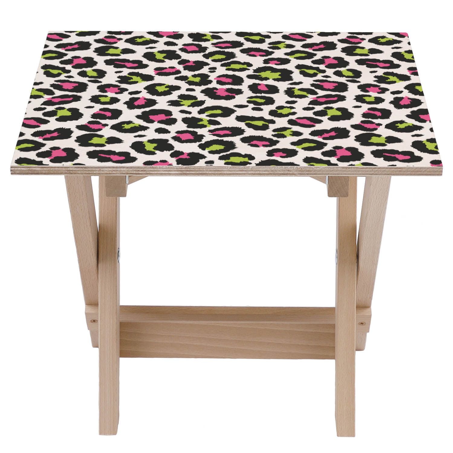 Wooden Table Leopard Colourful-30x40 CM