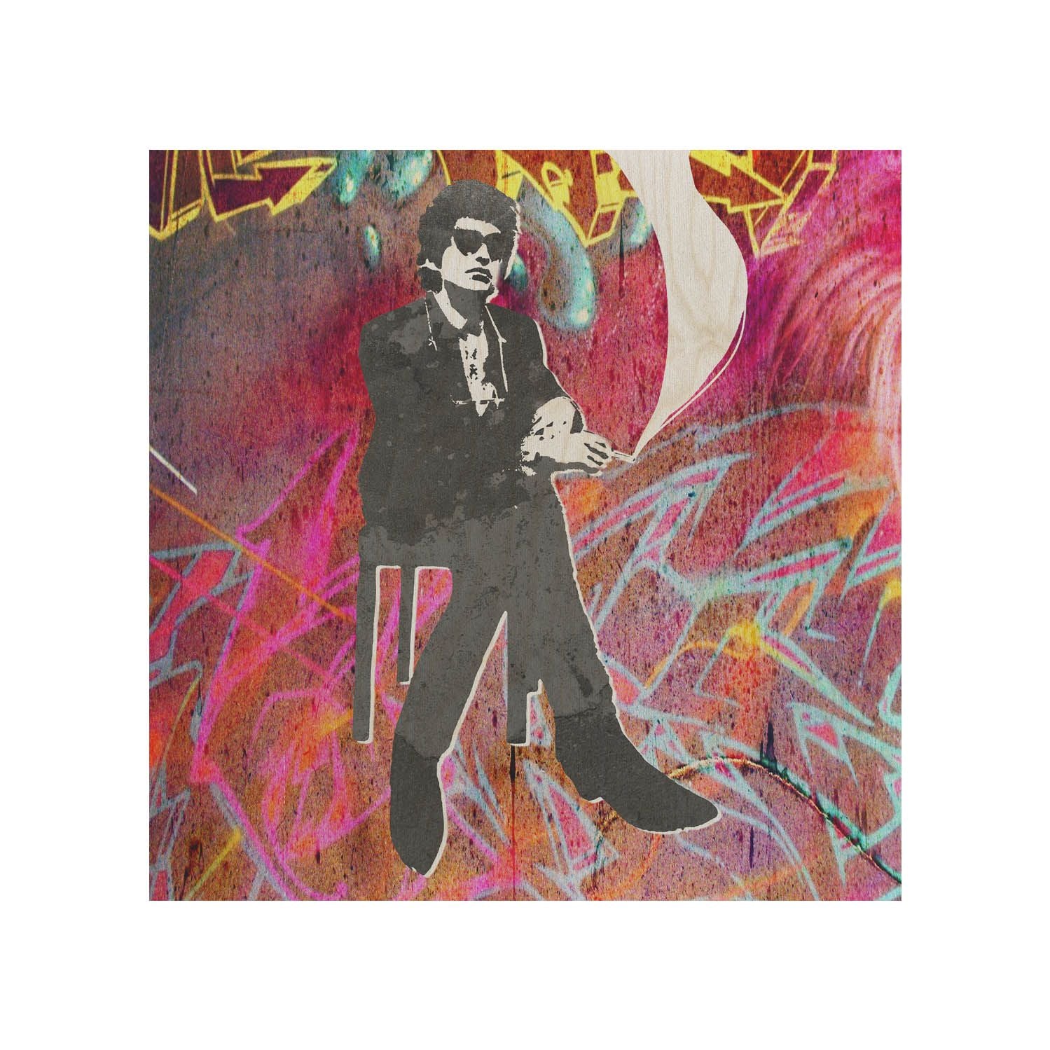 Drevený stolík Man In Black-50x50 CM