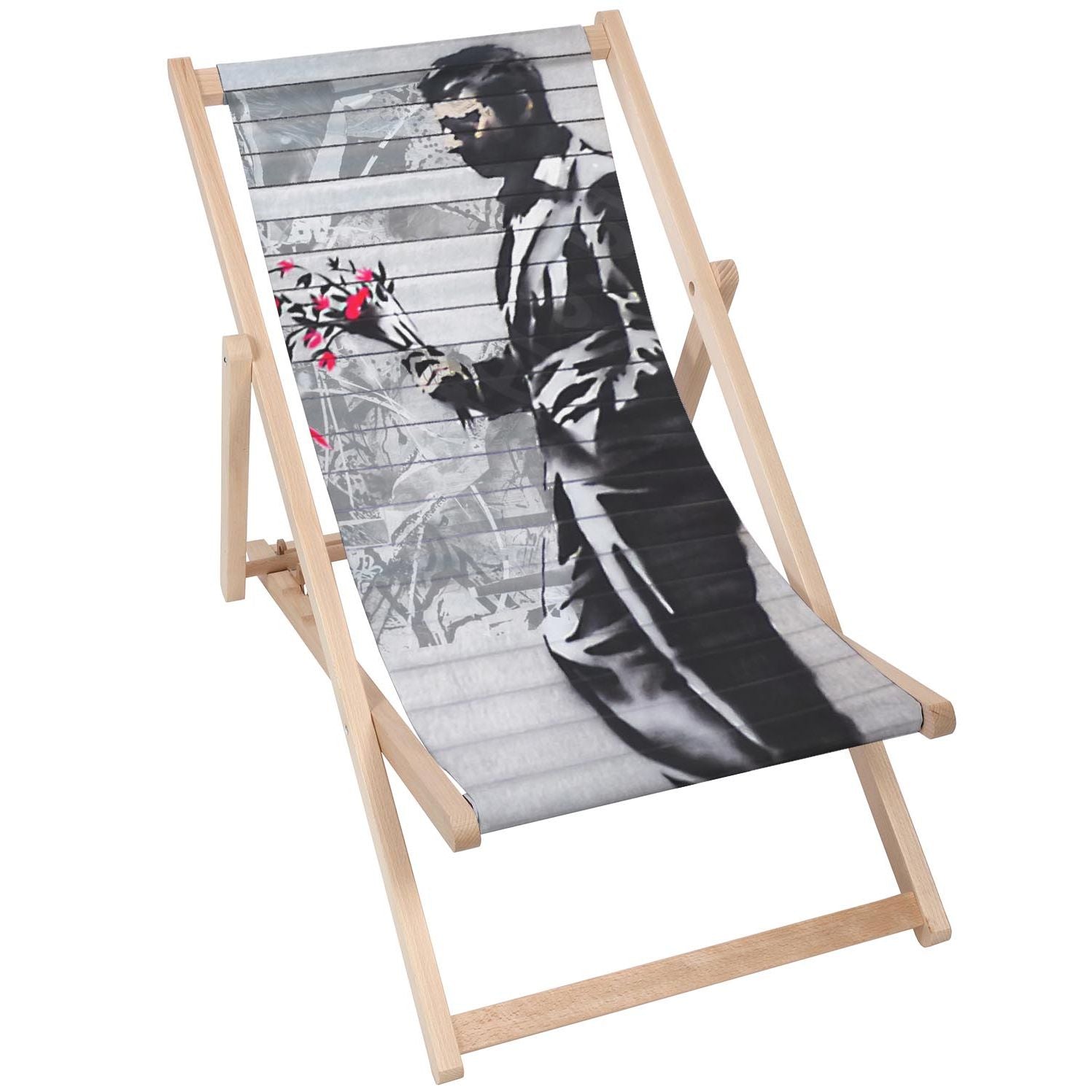 Wooden Table Man With Flowers-50x50 CM