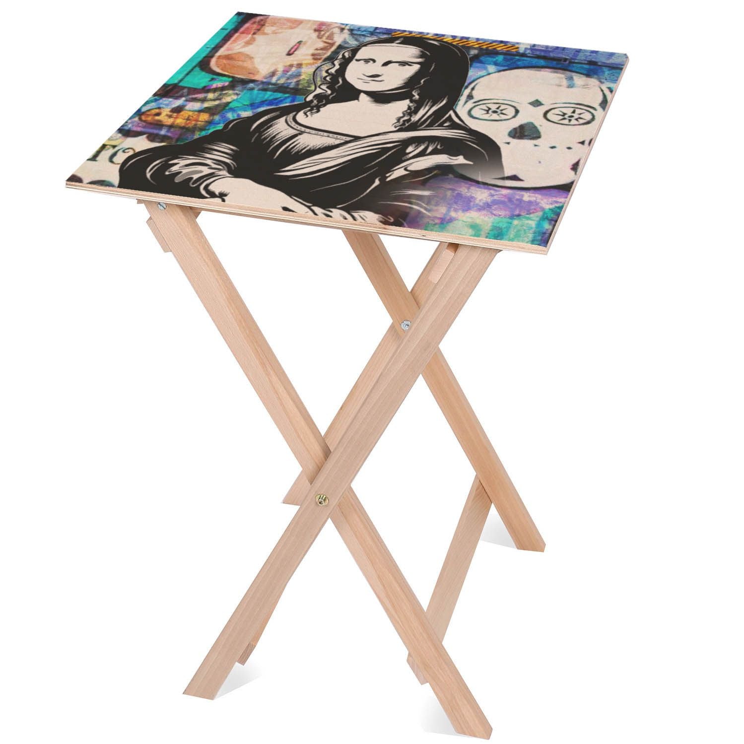 Stolik drewniany Mona Lisa Black-50x50 CM