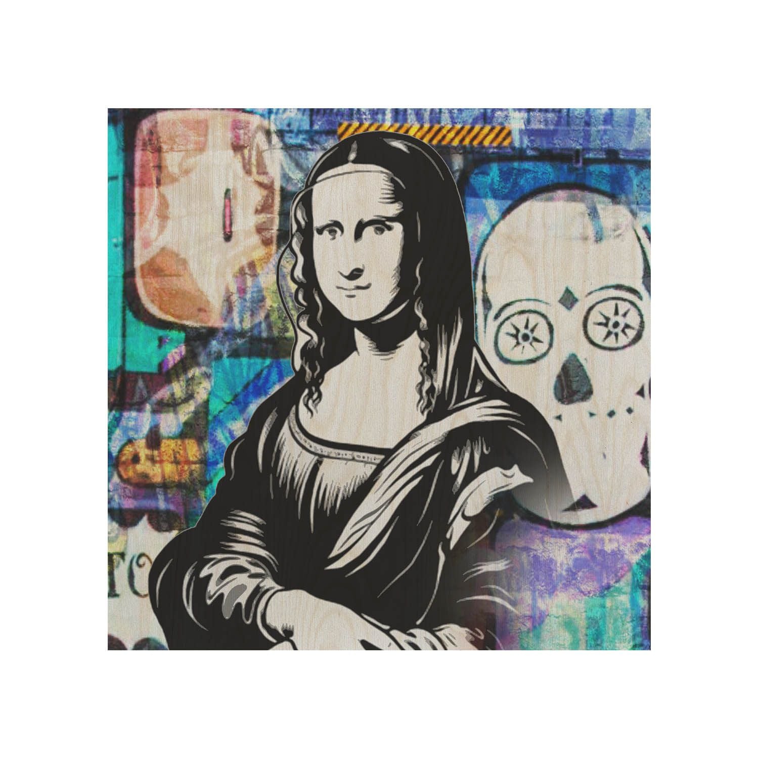 Stolik drewniany Mona Lisa Black-50x50 CM