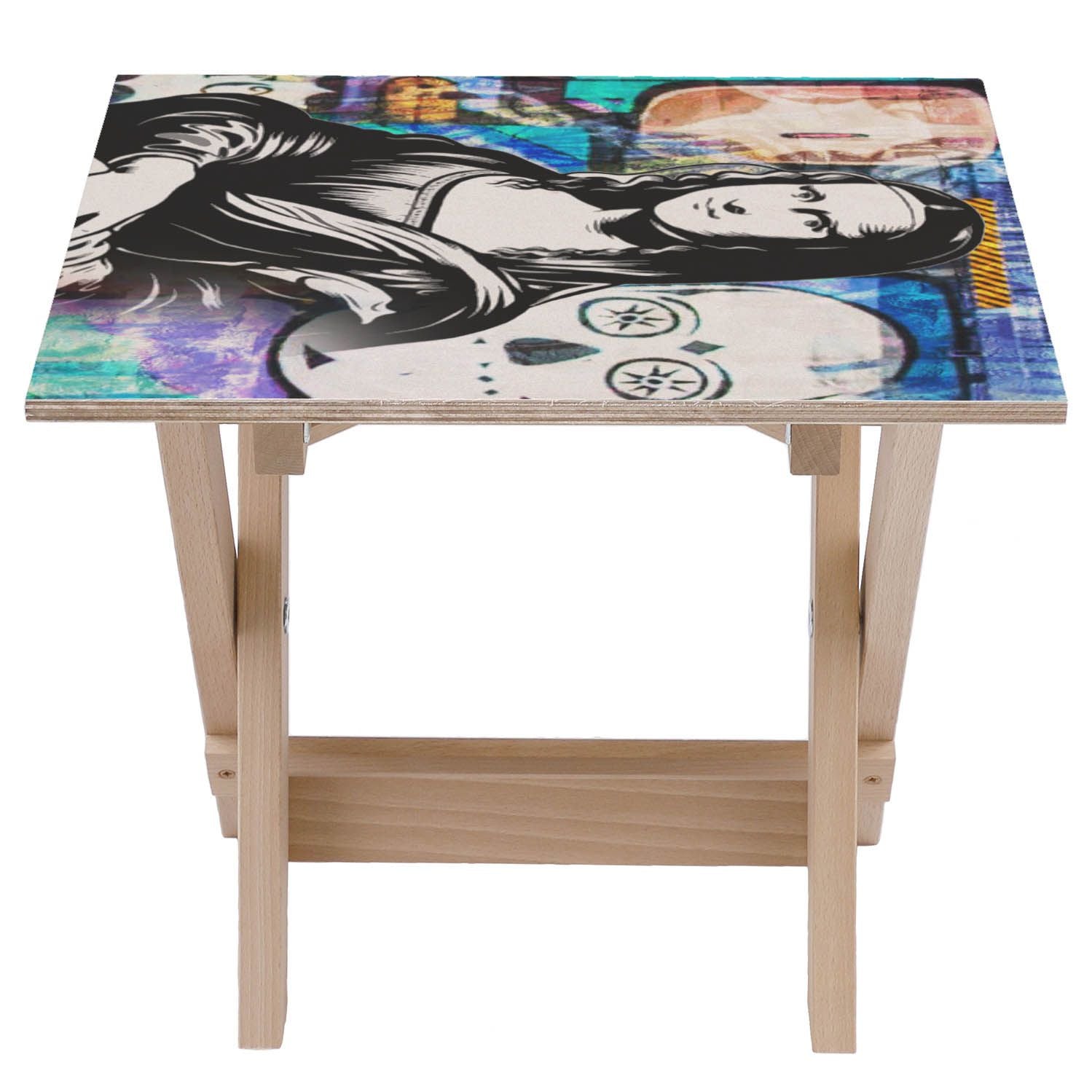 Stolik drewniany Mona Lisa Black-50x50 CM