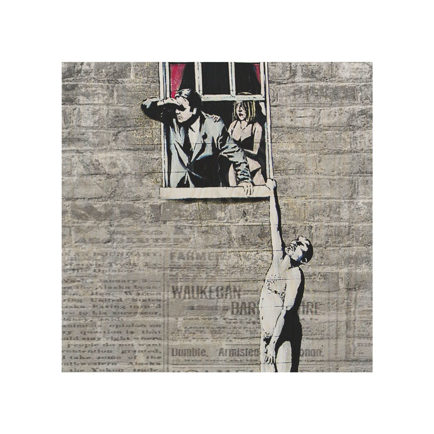 Stolik drewniany Naked Man-30x40 CM