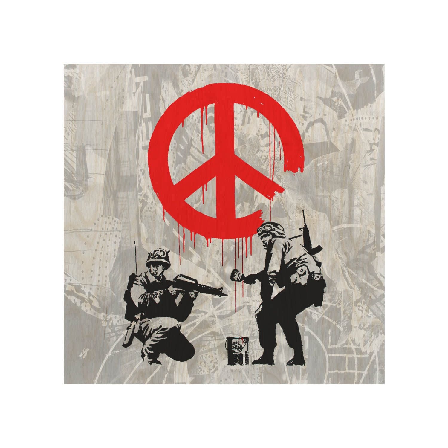 Dřevěný stolek Peace Soldiers-50x50 CM