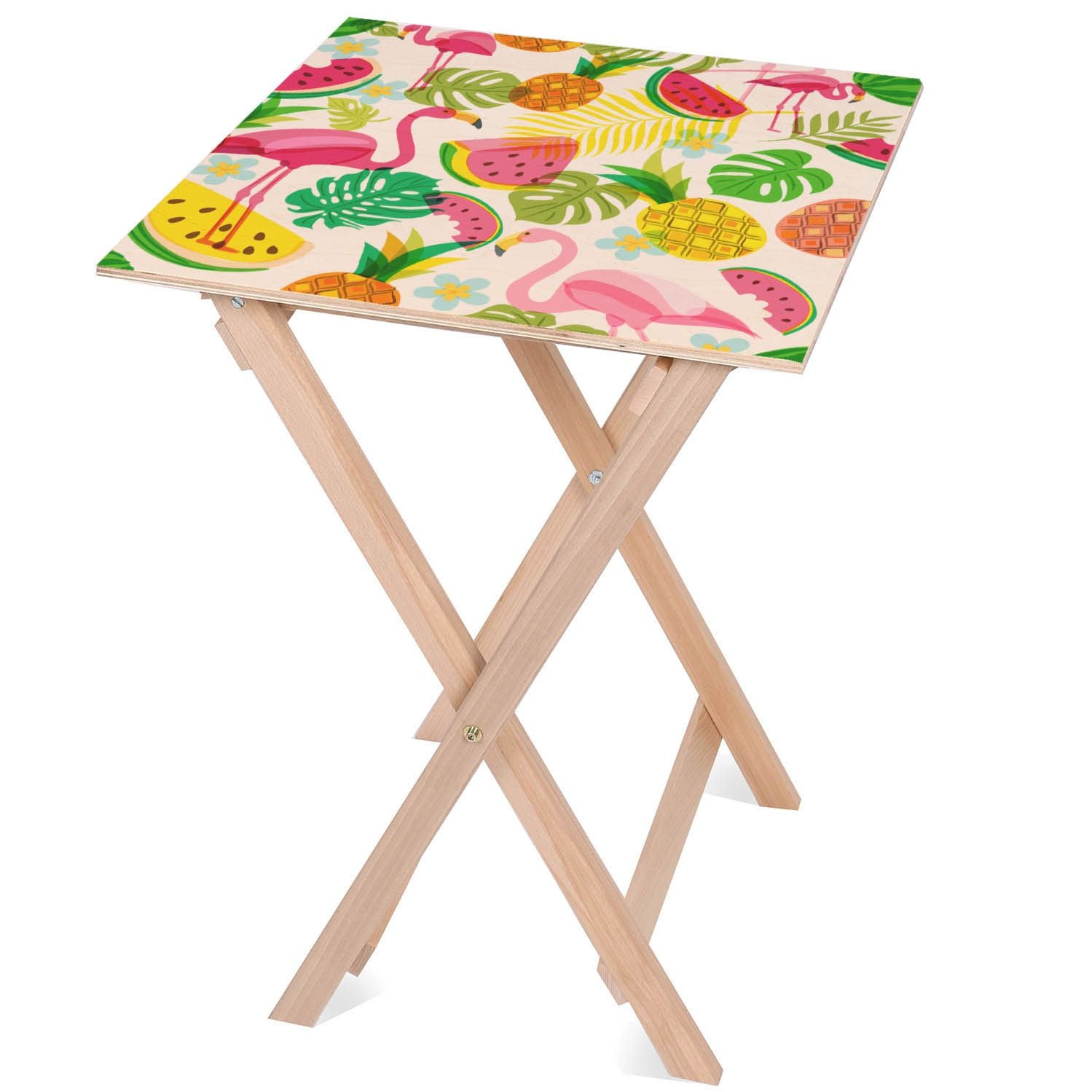Wooden Table Pink Flamingo-30x40 CM