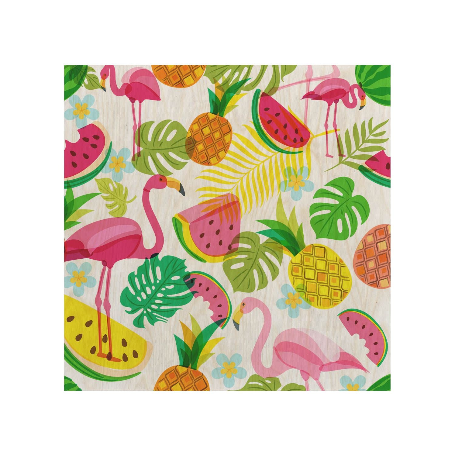 Stolik drewniany Pink Flamingo