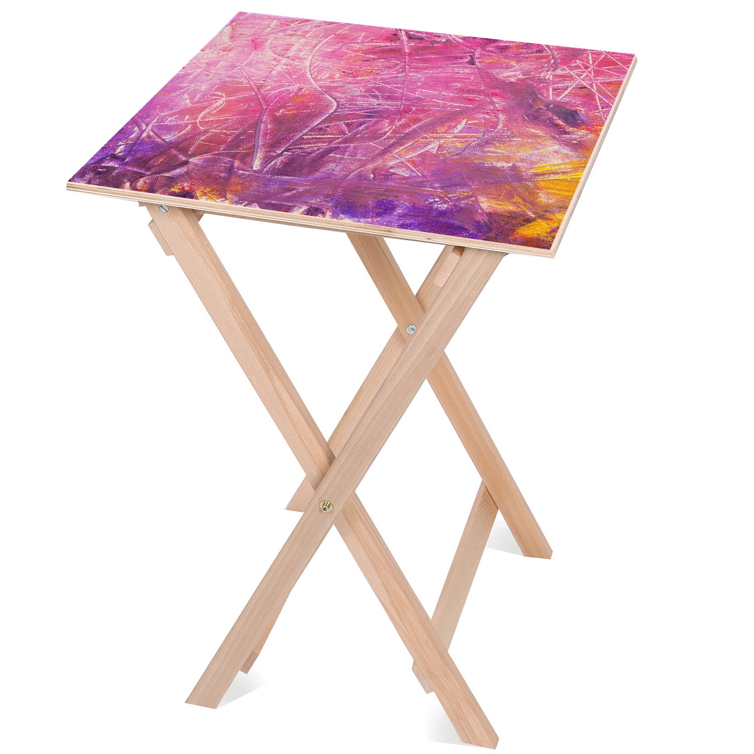 Drevený stolík Pink-50x50 CM