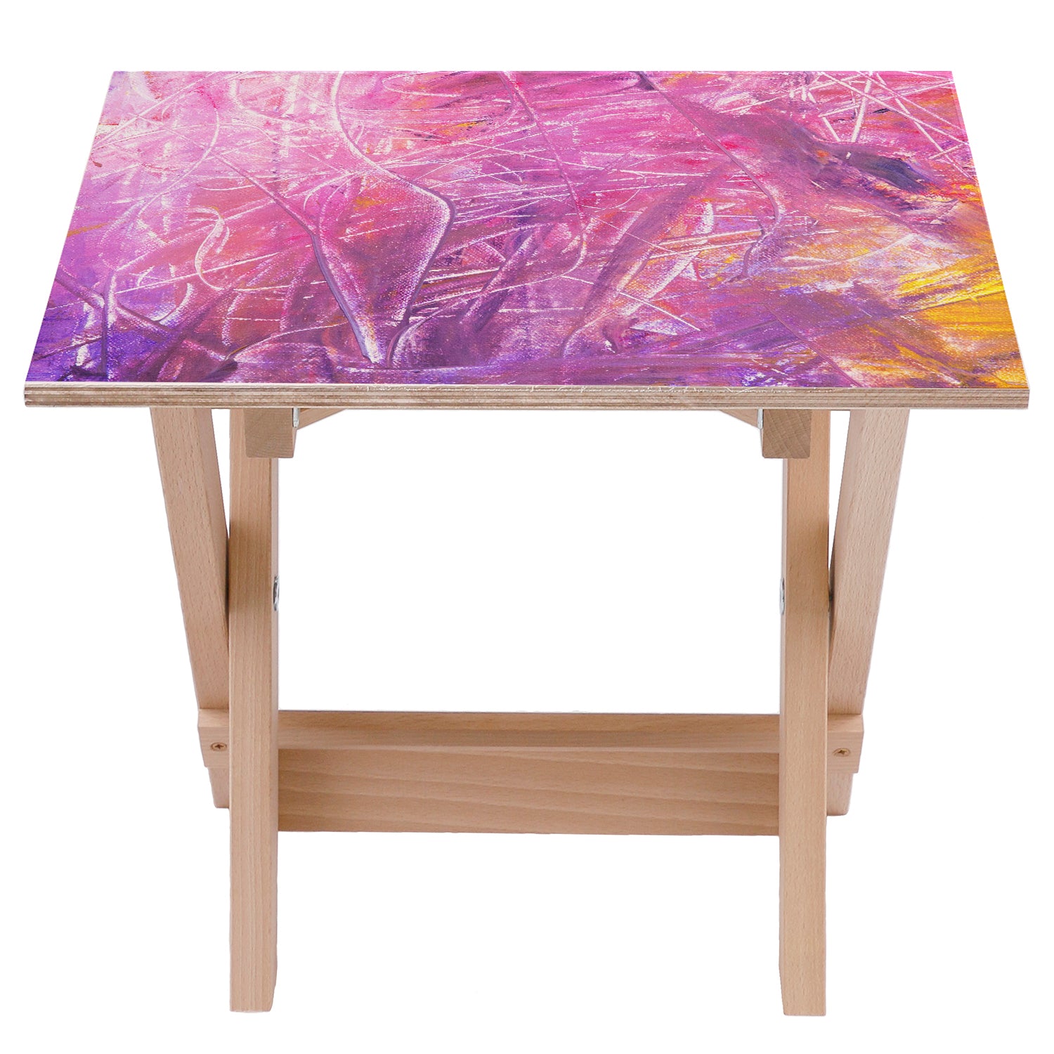 Drevený stolík Pink-50x50 CM