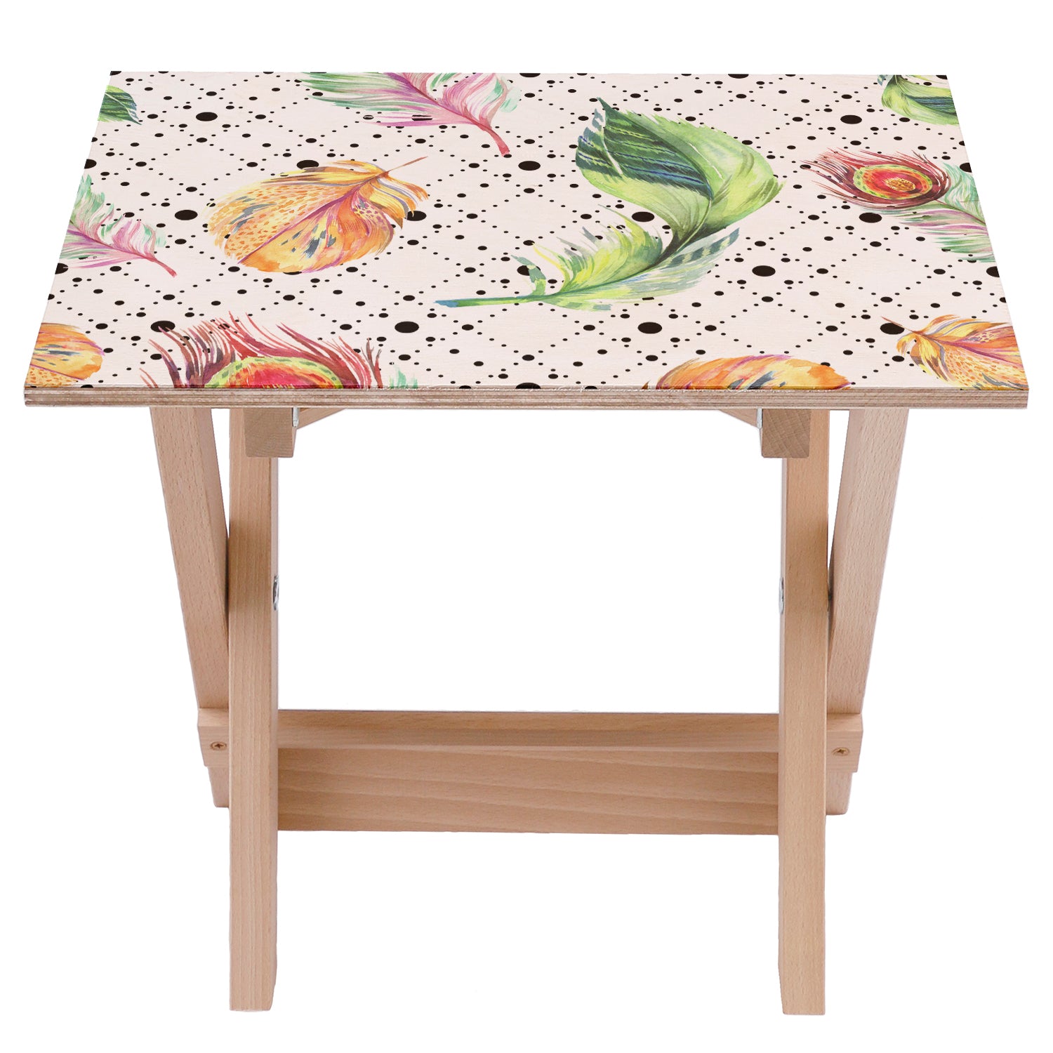 Holztisch Feathers and Dots-50x50 CM
