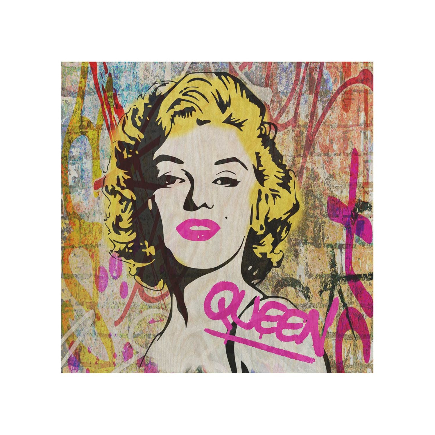 Drevený stolík Quenn Marilyn-50x50 CM