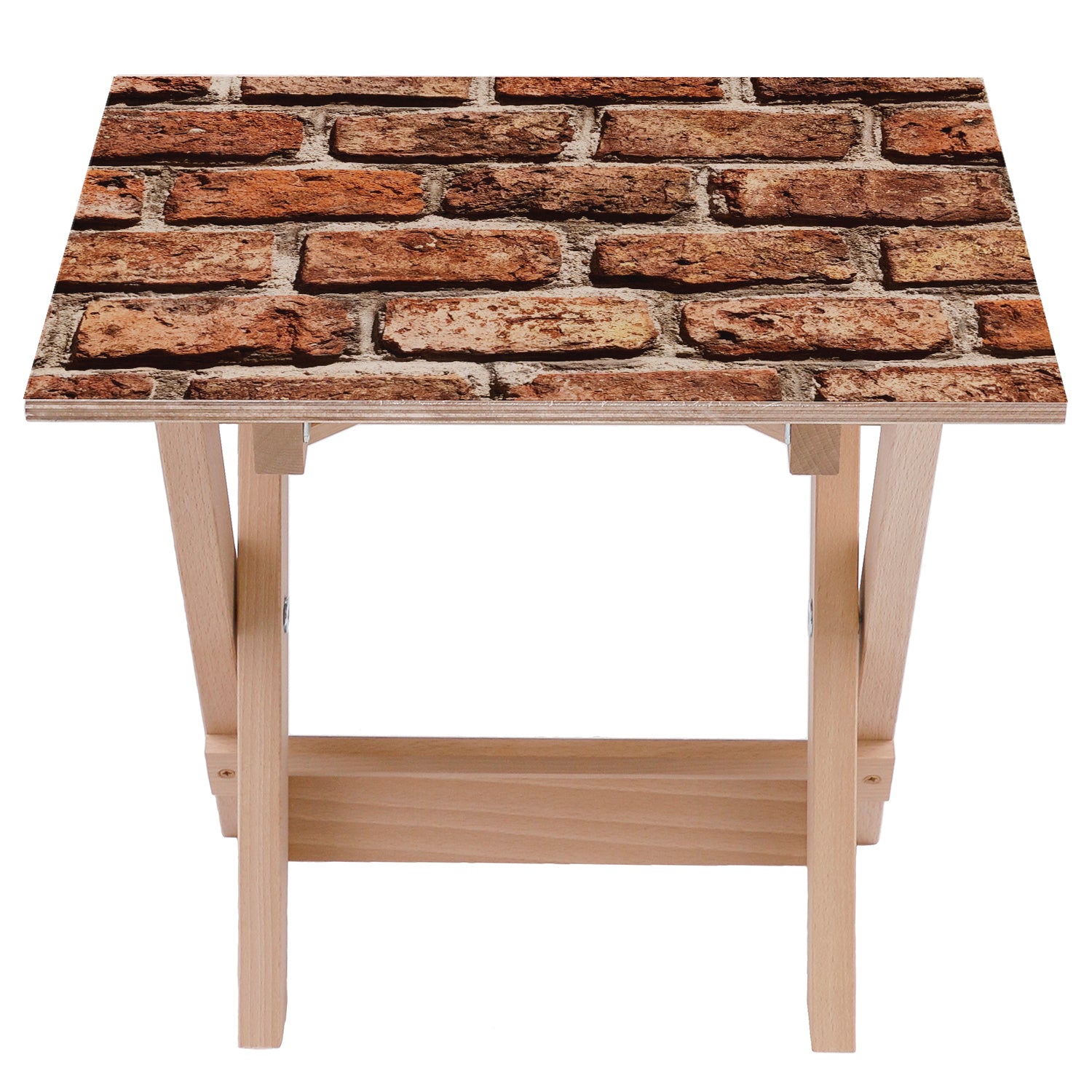 Drevený stolík Red Brick-50x50 CM
