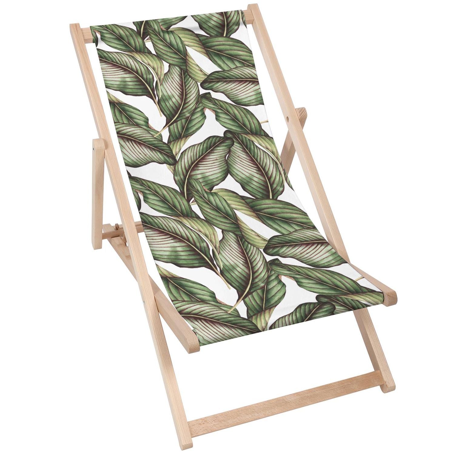 Wooden Table Retro Tropical Leaves-50x50 CM