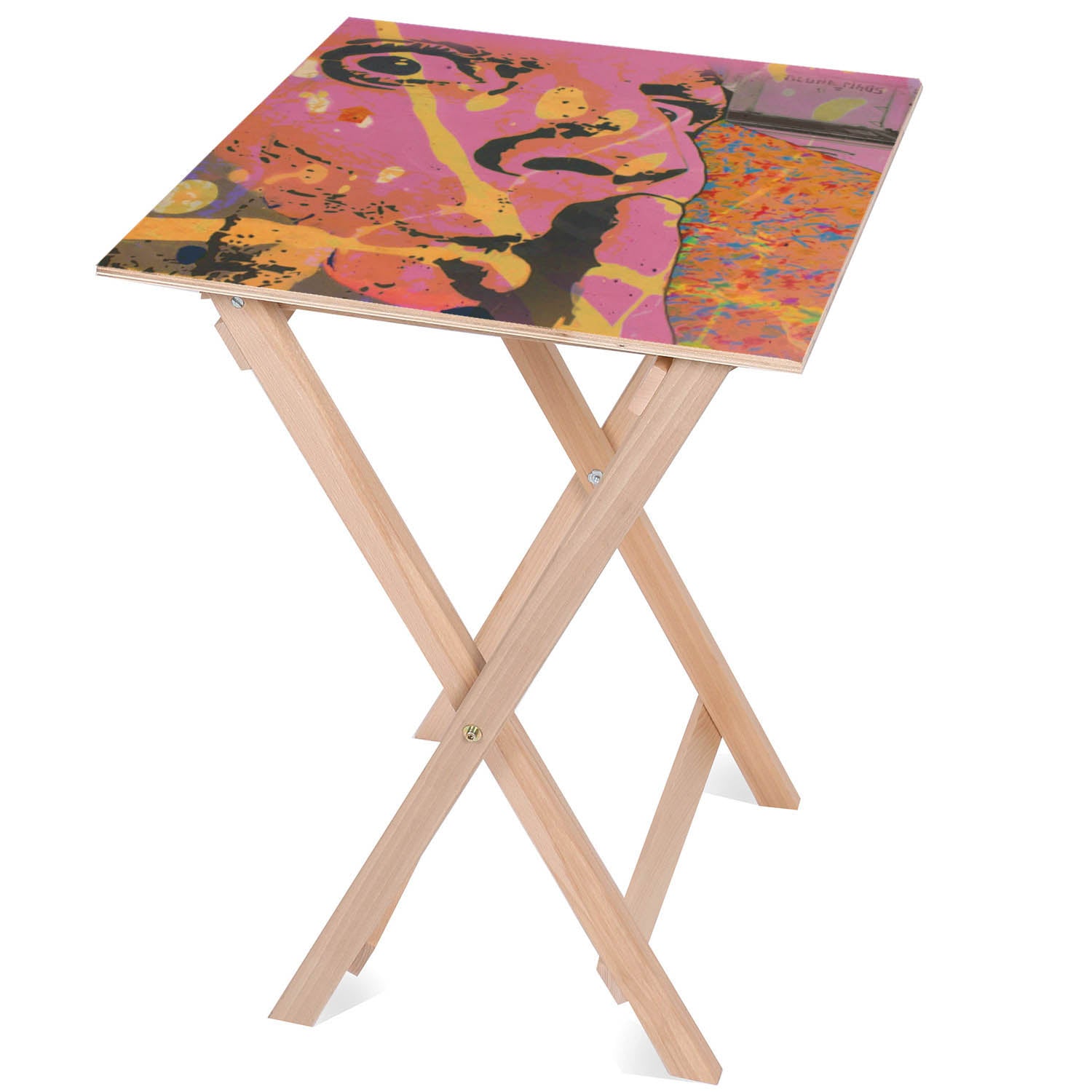 Dřevěný stolek Silence Please-50x50 CM