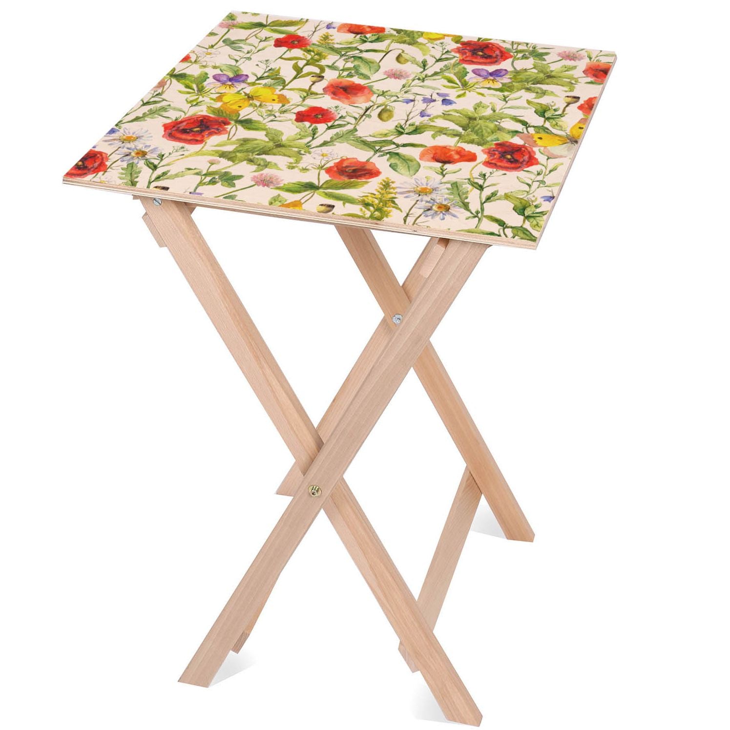 Stolik drewniany Summer Flowers Poppies-30x40 CM