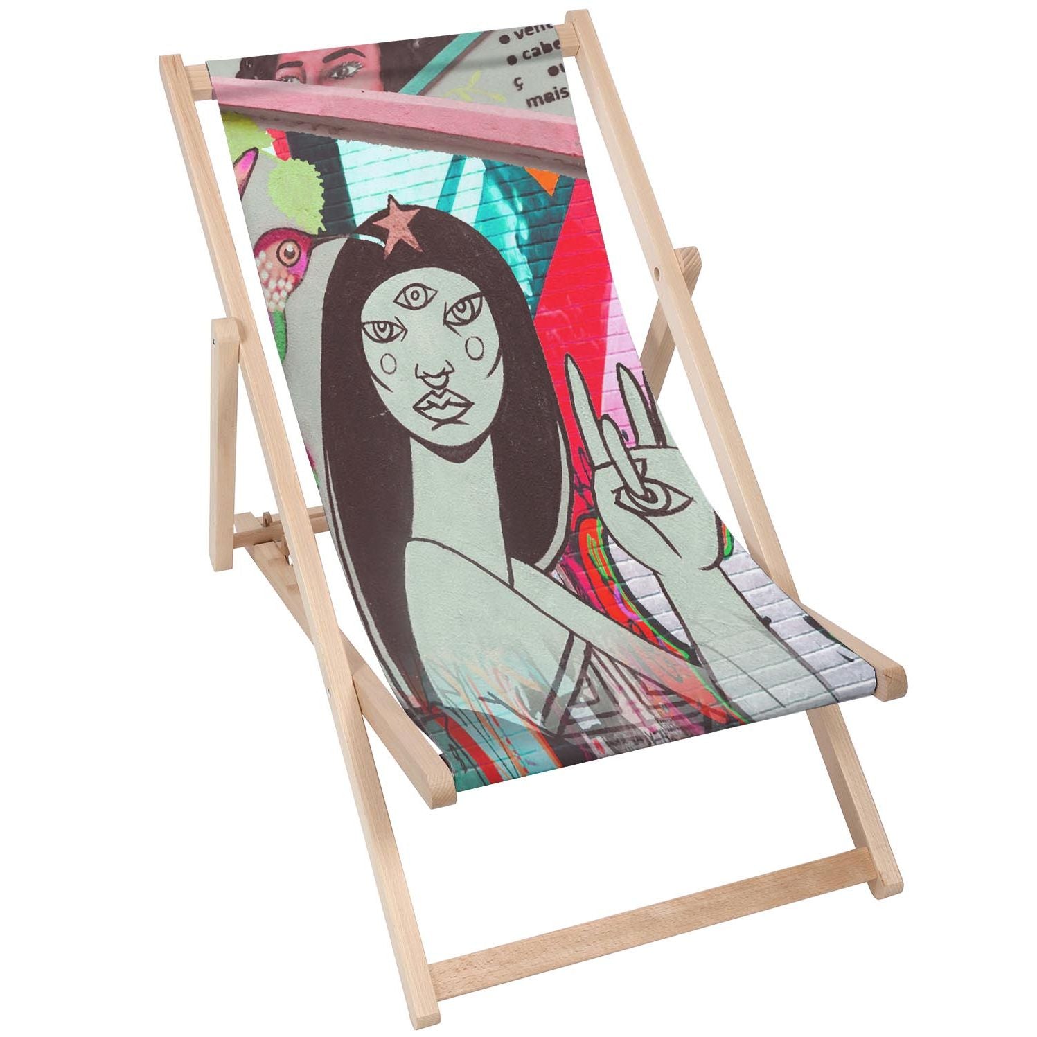 Stolik drewniany Three Eyed Woman-50x50 CM
