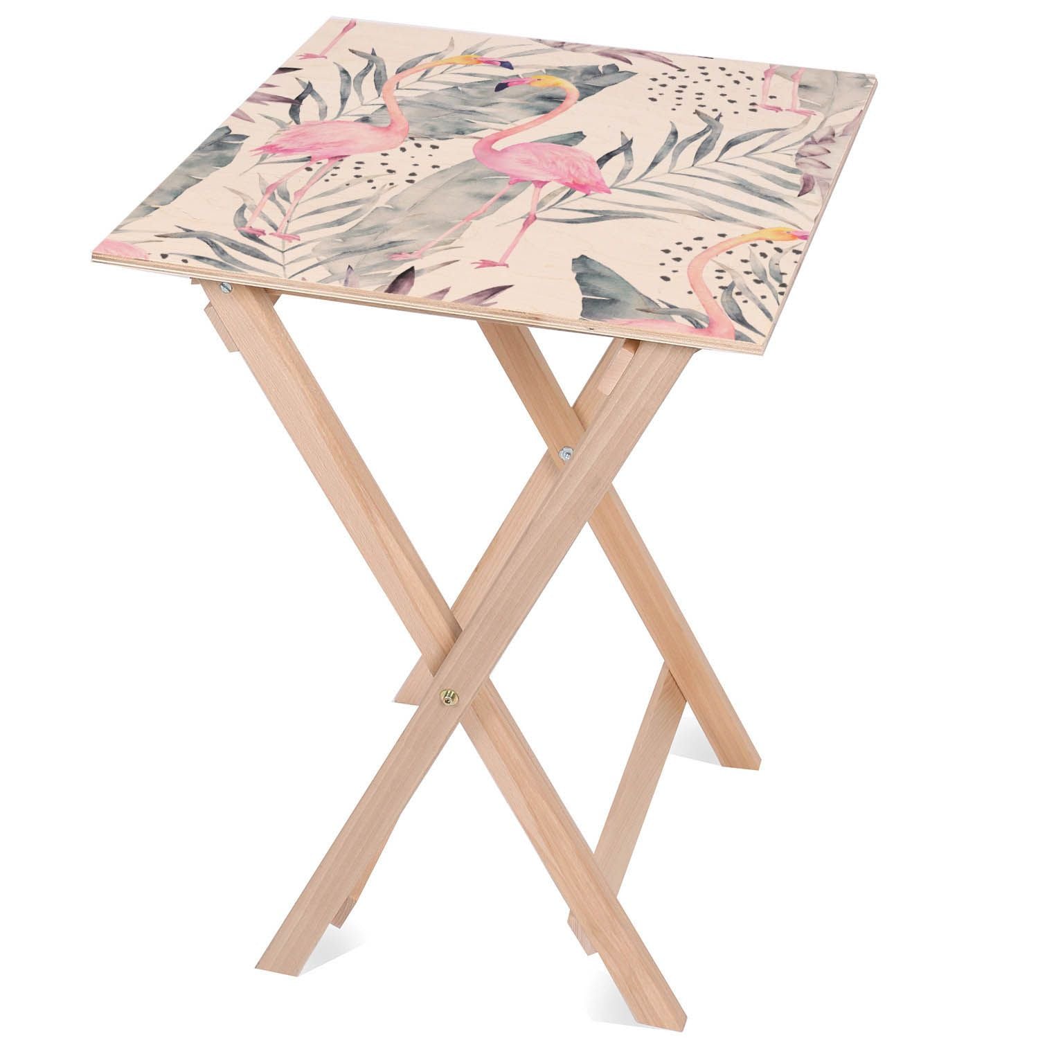 Holztisch Tropical Flamingo-50x50 CM