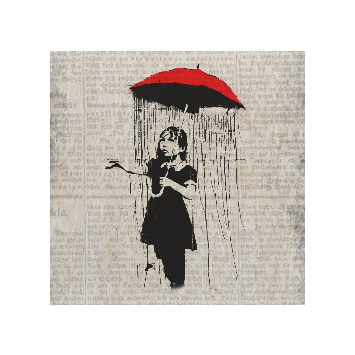 Dřevěný stolek Umbrella Girl