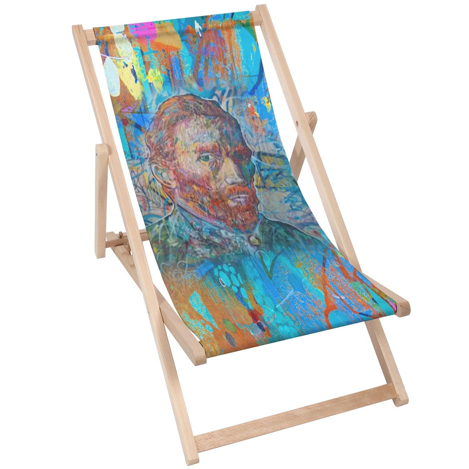 Stolik drewniany Van Gogh Blue-50x50 CM