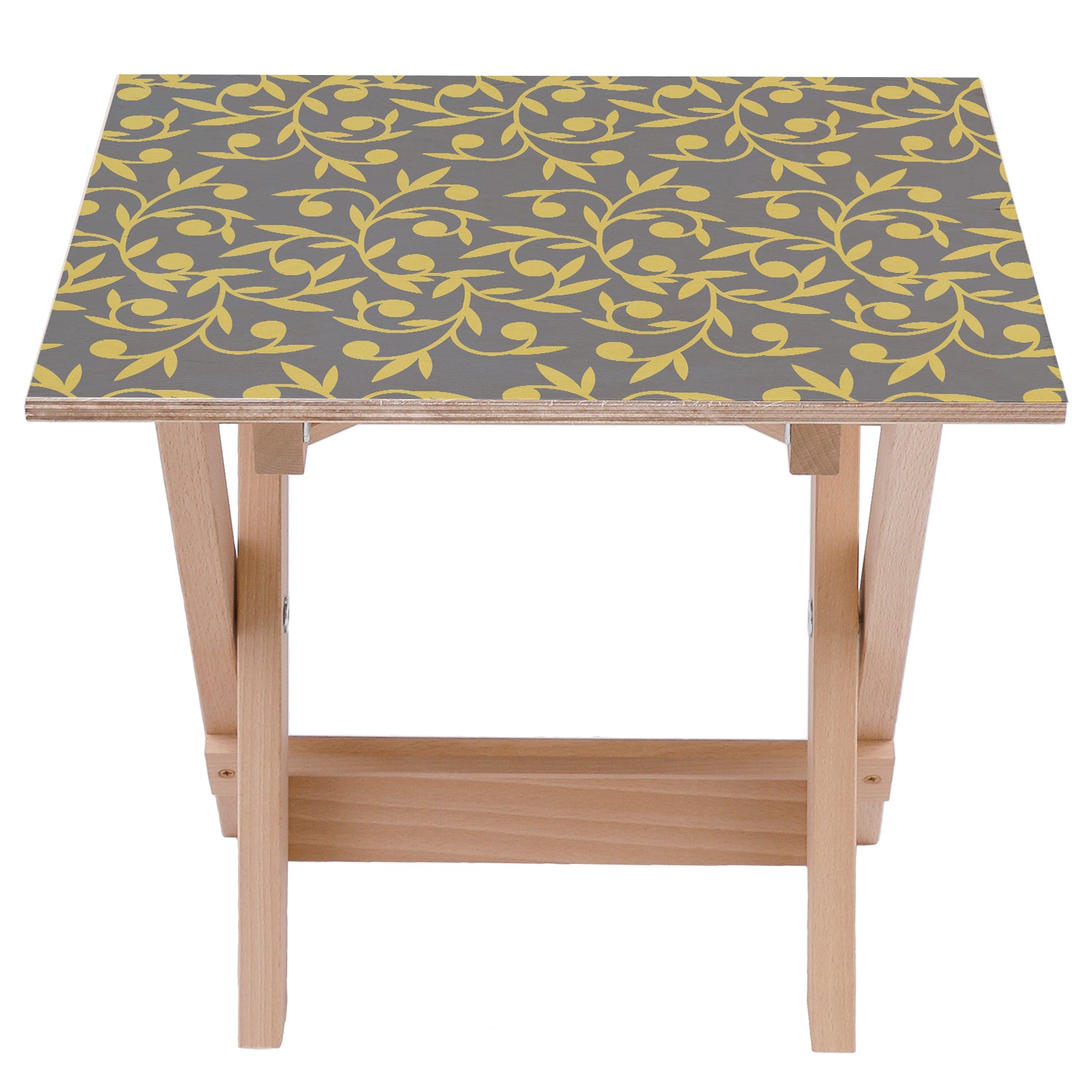 Wooden Table Green Swirls-50x50 CM