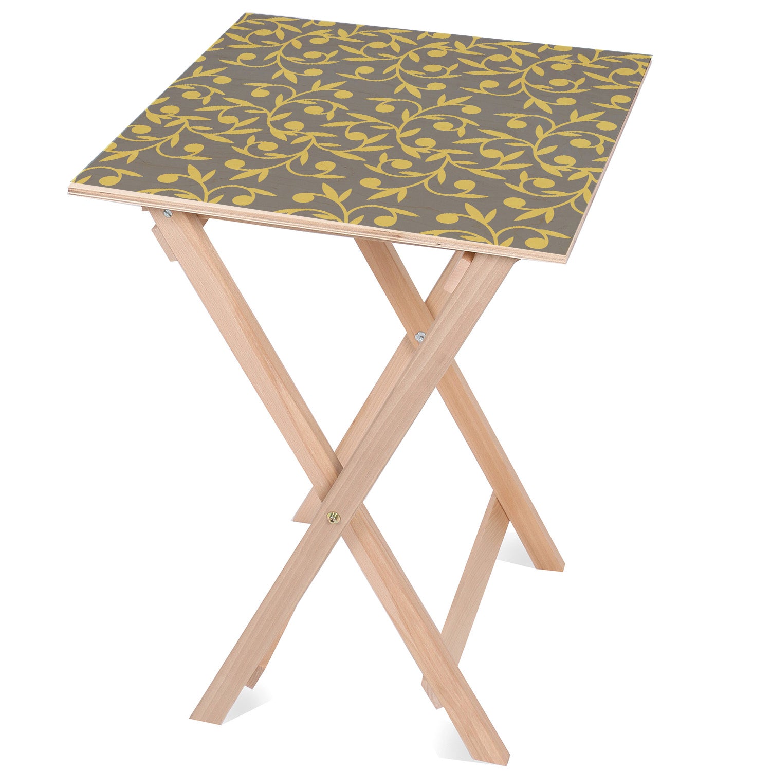 Wooden Table Green Swirls-50x50 CM