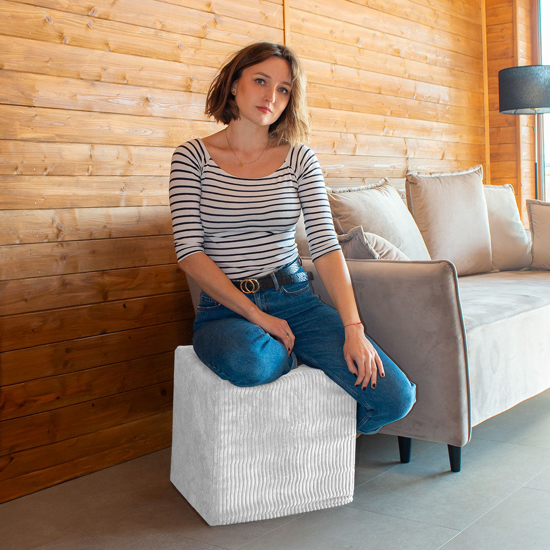 Qubik Storm Gray Pouf