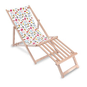 Holzliegestuhl mit Holzfußstütze Summer