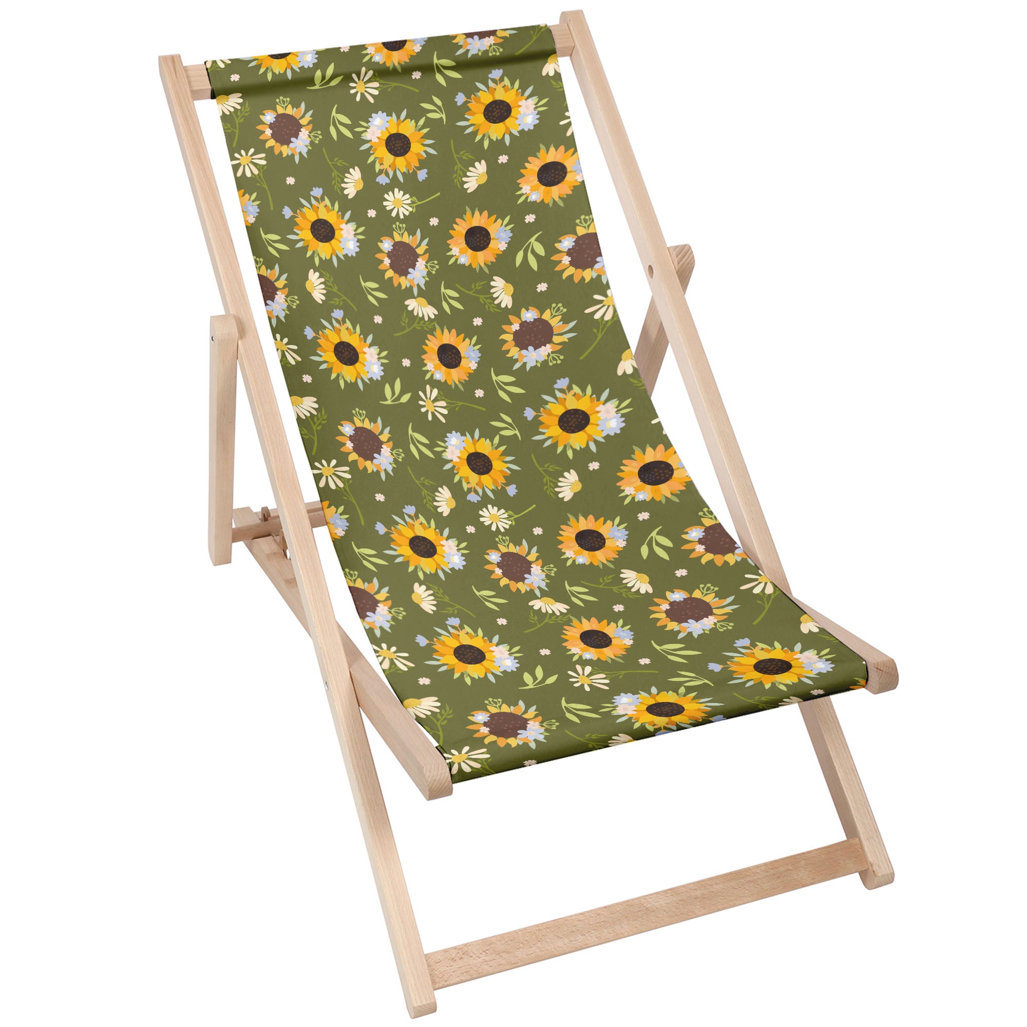 Holzliegestuhl Sonnenblumen-S