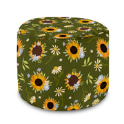 Round Pouf Footstool Sunflowers-Oxford