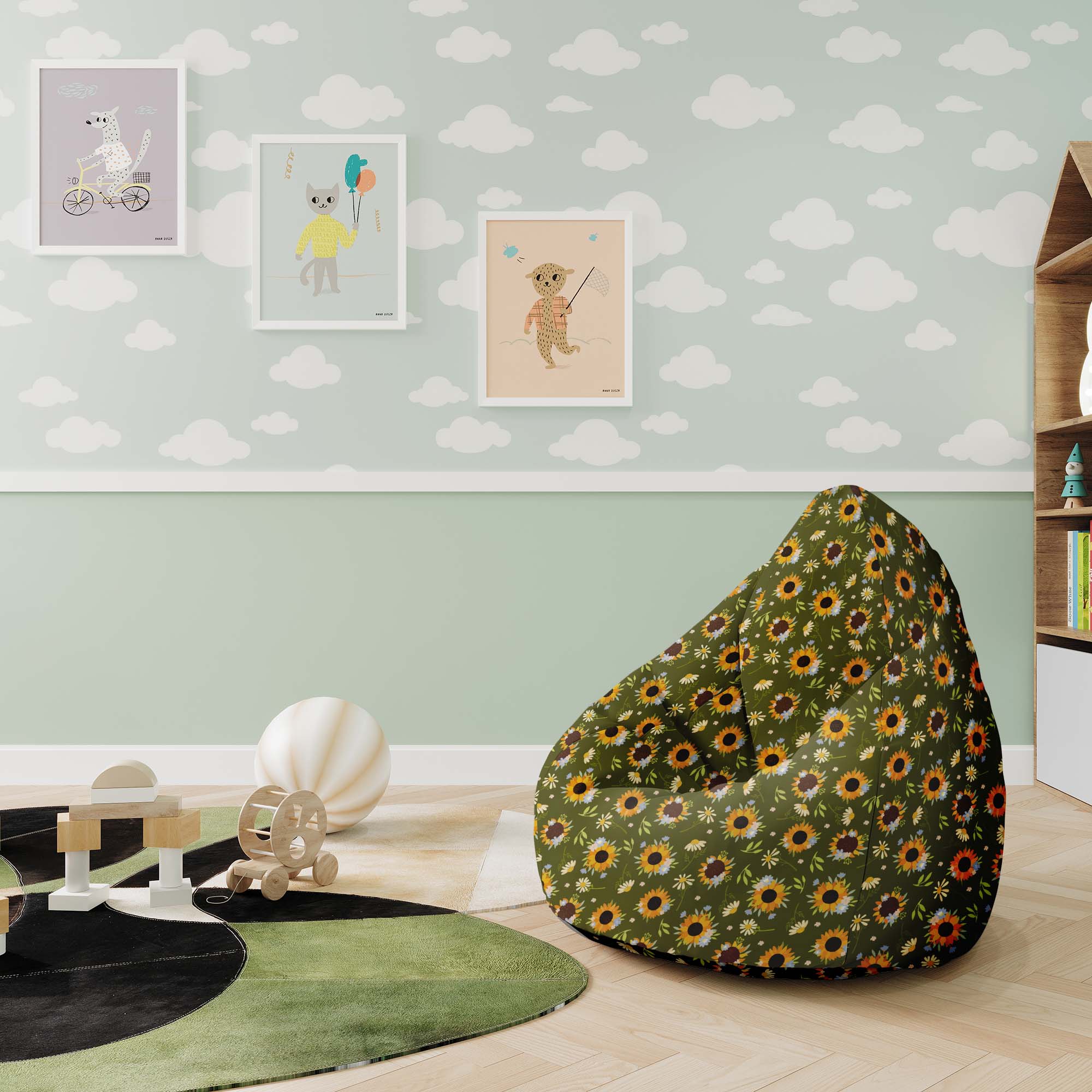 Puf Pearshape Slunečnice-M-Velvet