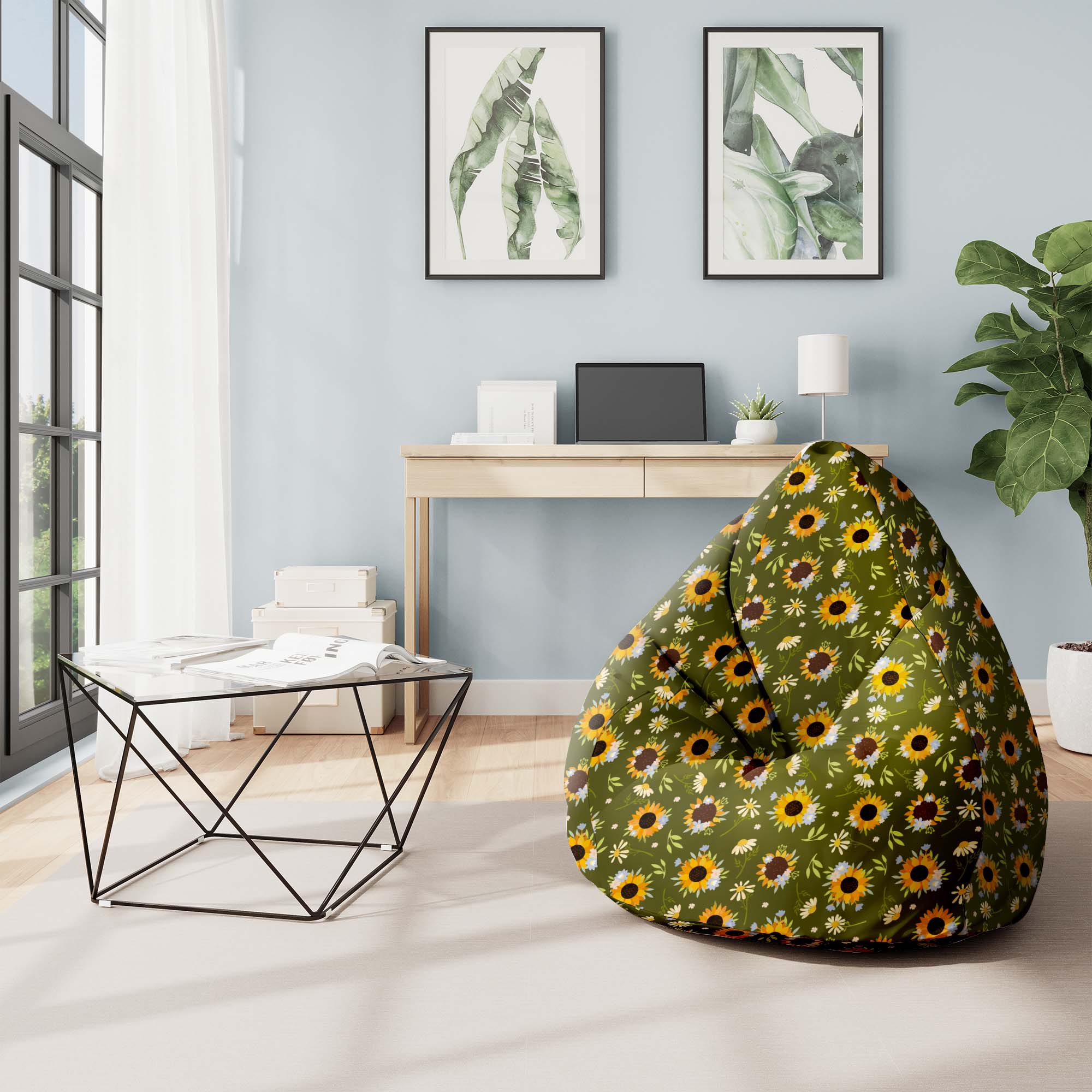 Puf Pearshape Slunečnice-M-Velvet
