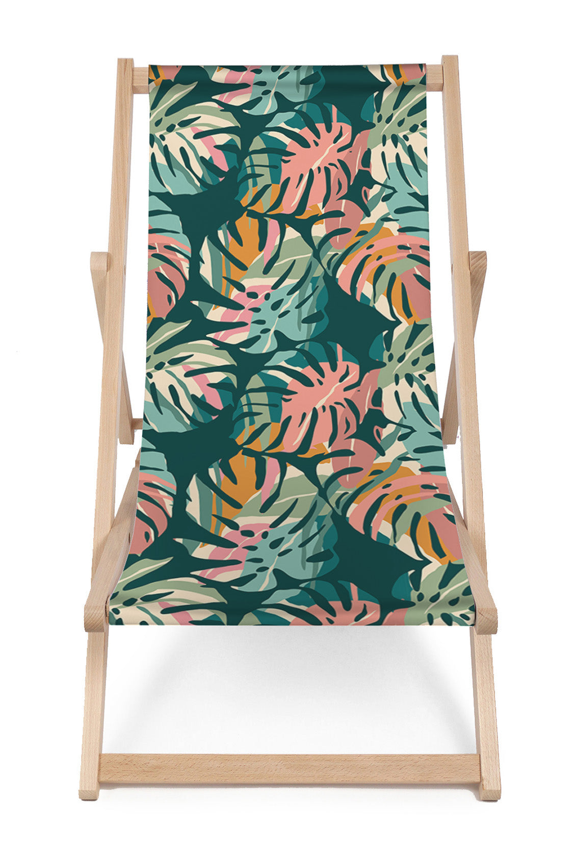 Dřevěné lehátko Tropical Abstract Leaves