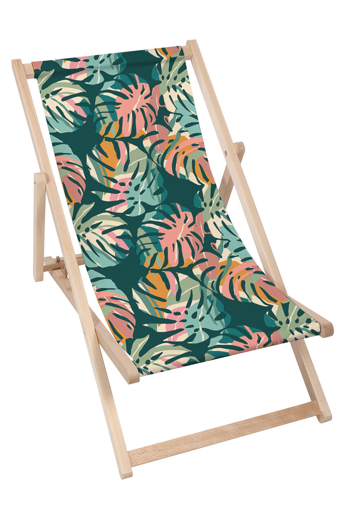 Dřevěné lehátko Tropical Abstract Leaves