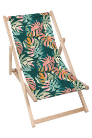Dřevěné lehátko Tropical Abstract Leaves