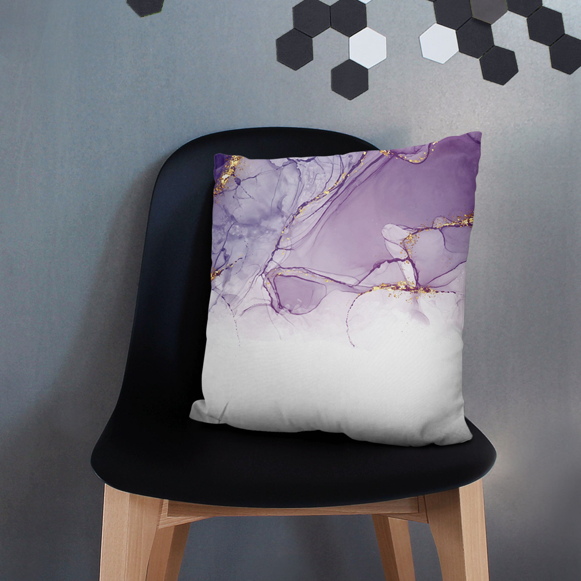 Watercolor Abstract Violet Pillow