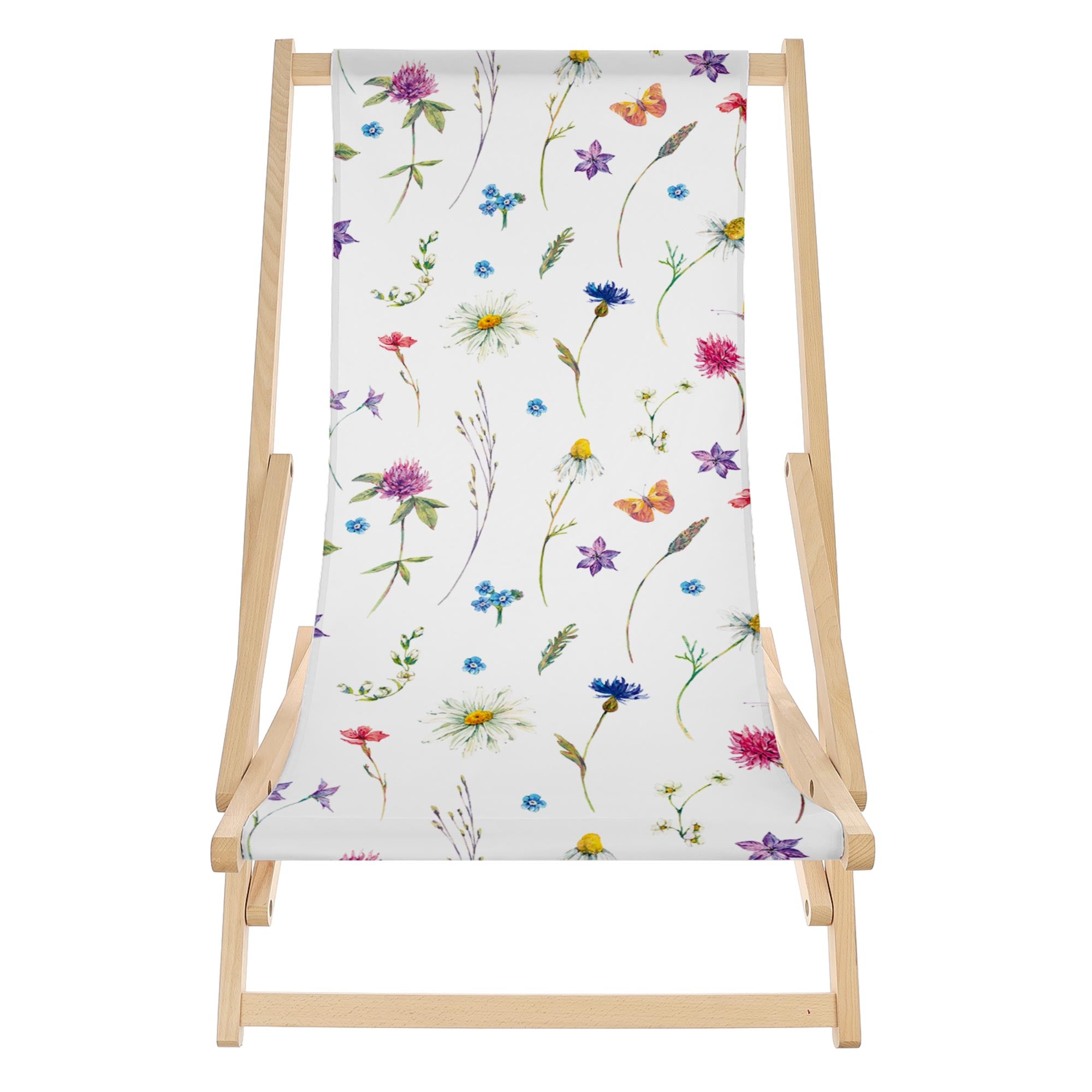 Schaukel-Liegestuhl Aquarell Wilde Blumen