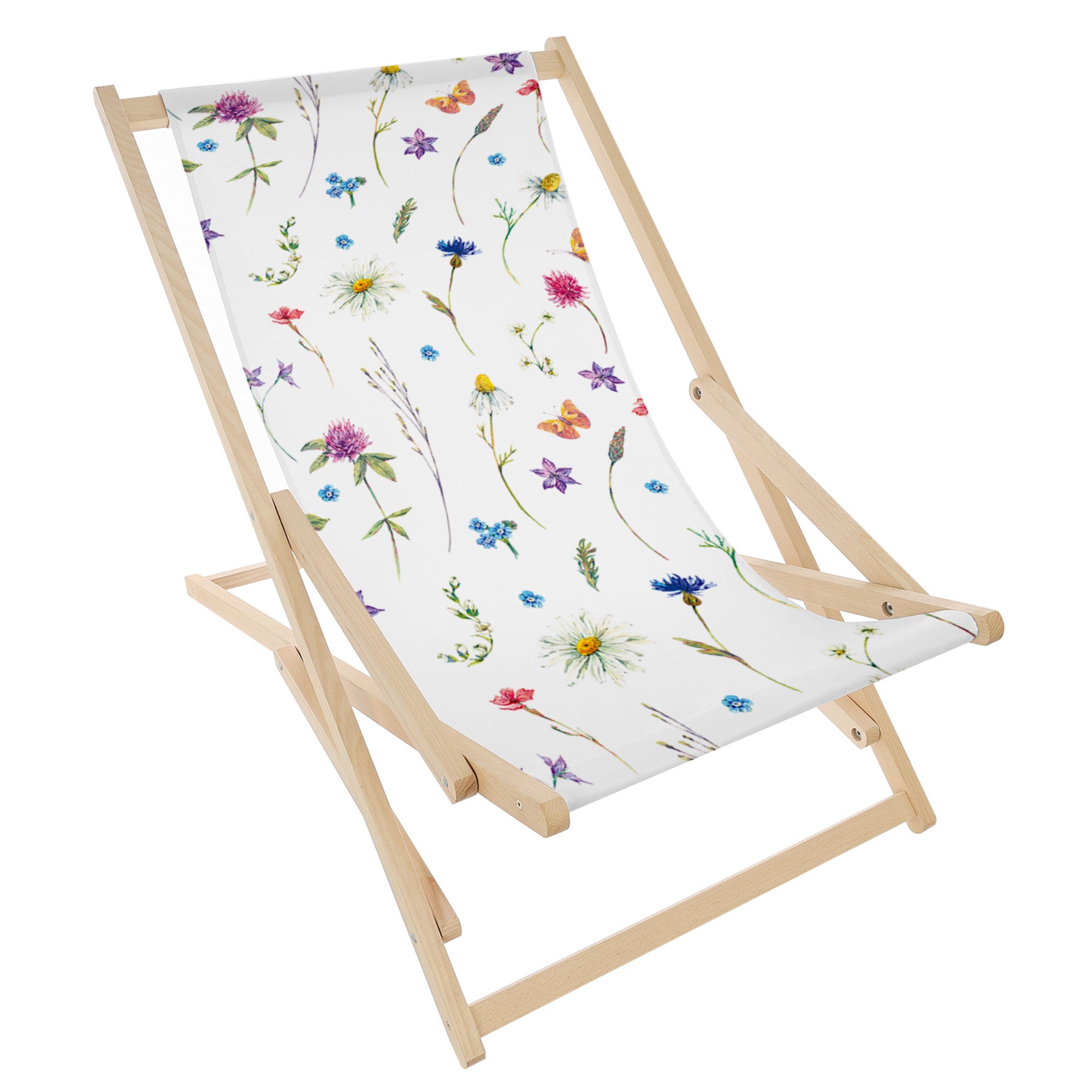 Schaukel-Liegestuhl Aquarell Wilde Blumen