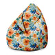 Puf Pearshape akvarelové květiny a listy-S-velvet