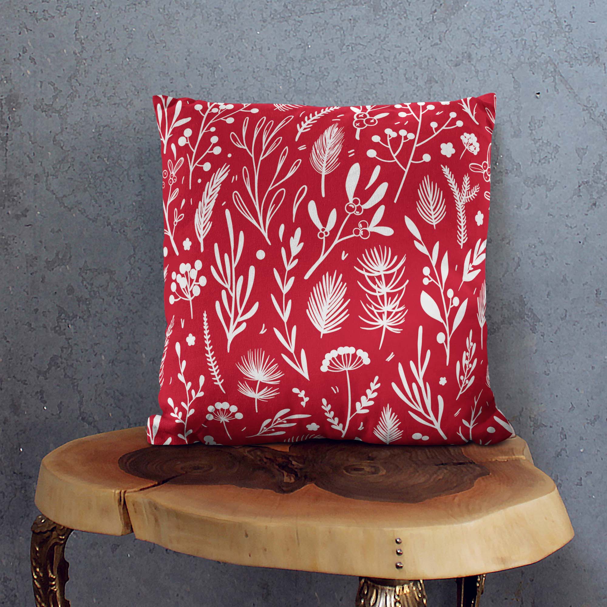 White Christmas Ornaments Velvet Pillow