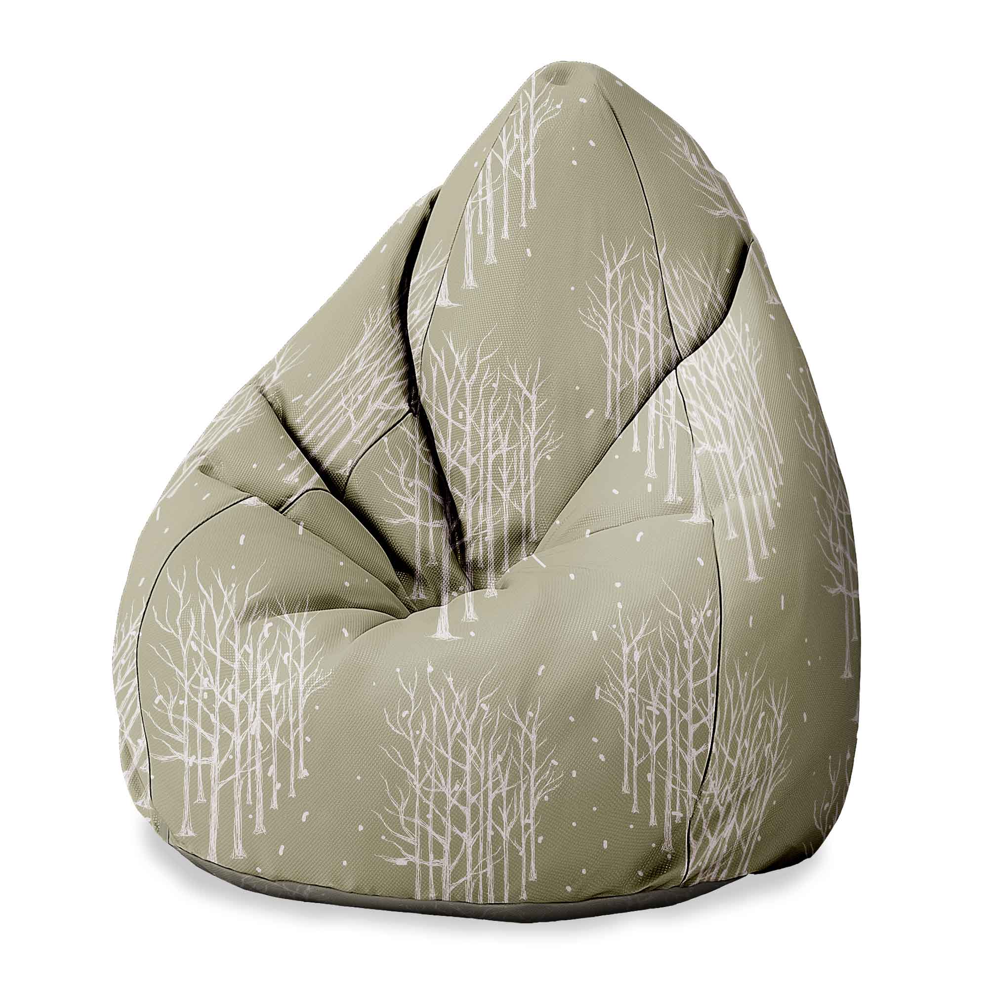 Puf Pearshape White Tree-Velvet