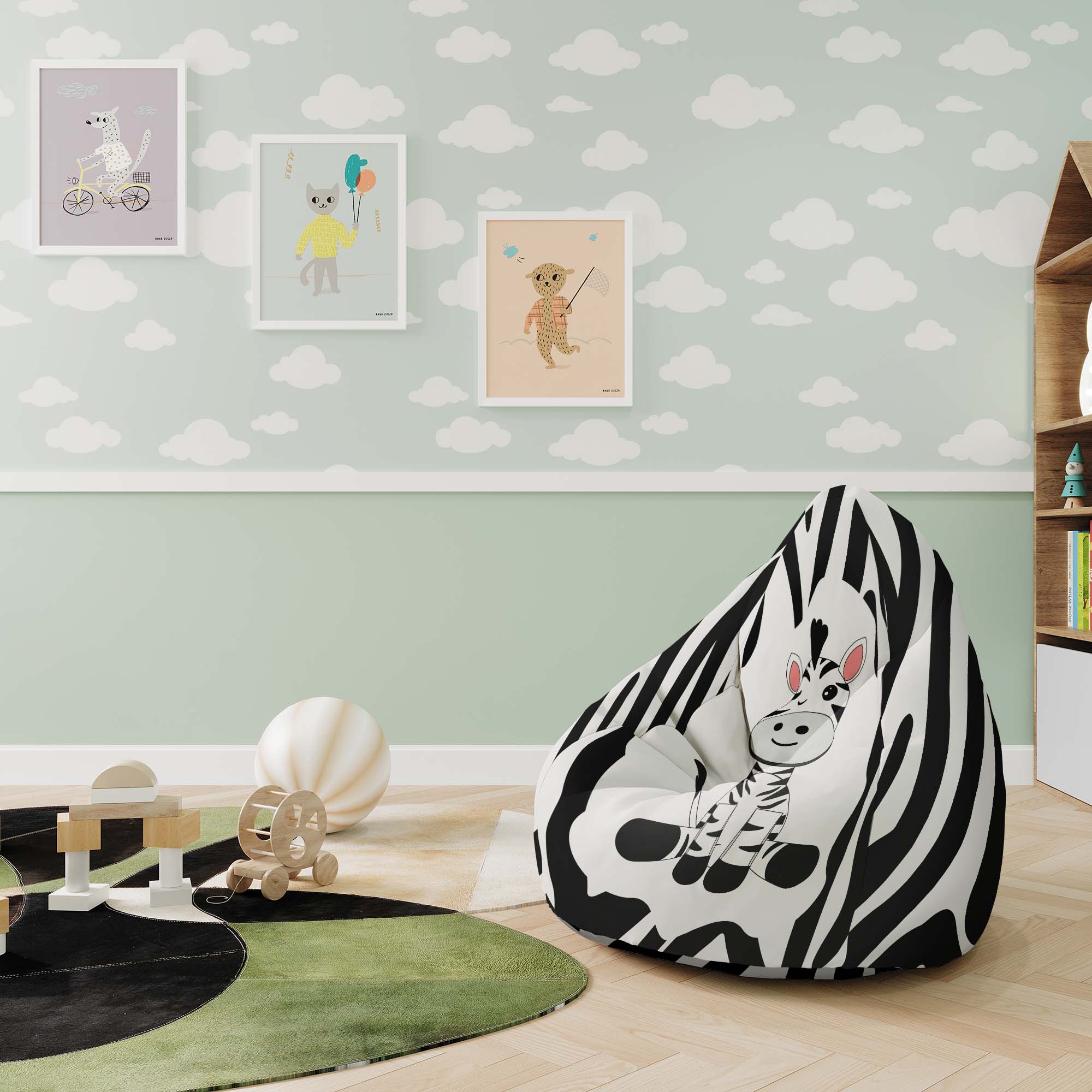 Pearshape Pouf Zig Zebra