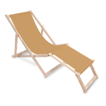 Dřevěné lehátko s podnožkou Beige