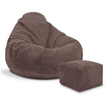 Sedací vak Paradise s podnožkou Roasted Cocoa