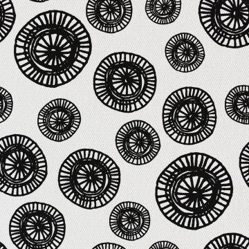Látka Black On White Wheels