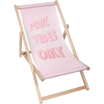 Dřevěné plážové lehátko Pink Vibes Only
